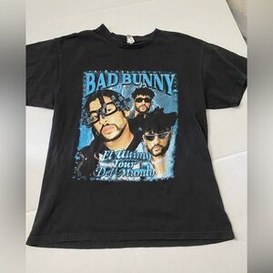 Bad Bunny 2022 Tour Shirt Size Large Black El Ultimo Del Mundo Promo Limited